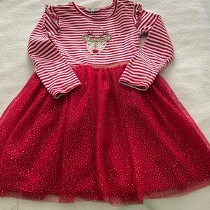 Primark glittery Reindeer Dress   Size3-4yrs